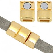 DQ Metall Magnetverschluss 18x8mm für 5mm Flach draht Gold